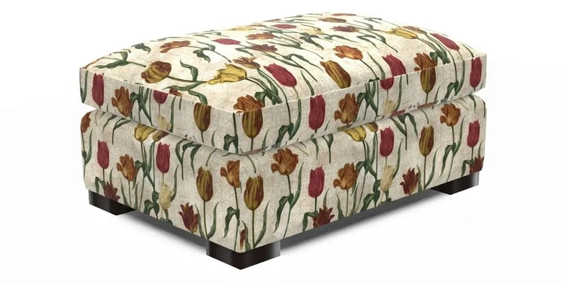 Wadenhoe Footstool in Two Tone Plain Biscuit