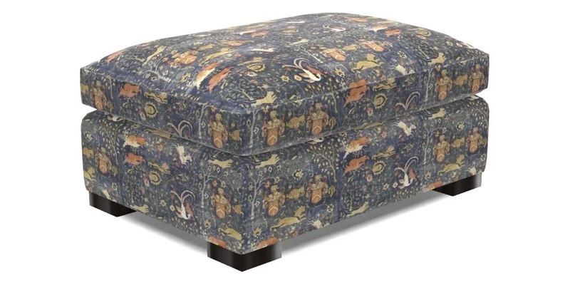Wadenhoe Footstool in Two Tone Plain Biscuit