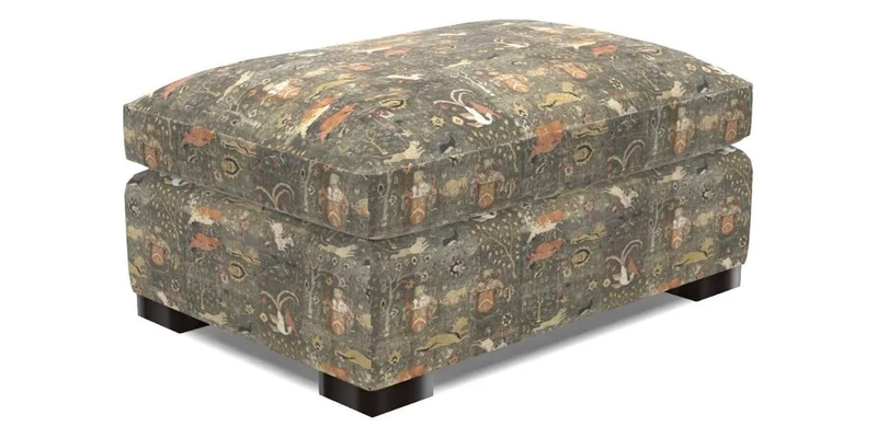 Wadenhoe Footstool in Two Tone Plain Biscuit