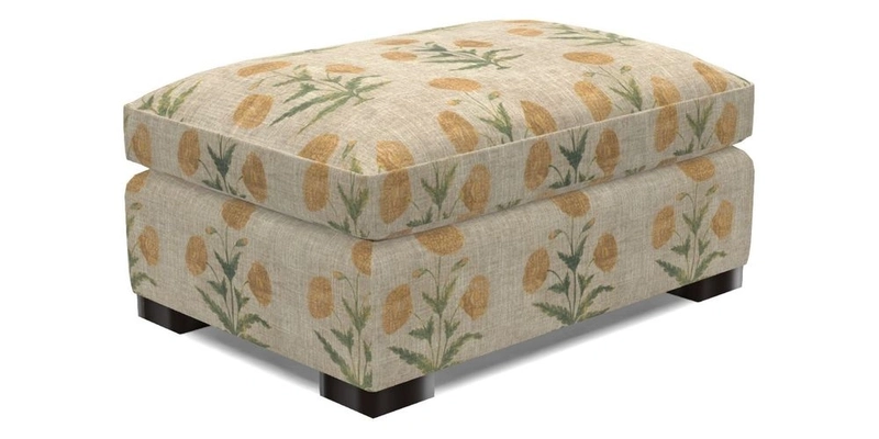 Wadenhoe Footstool in Two Tone Plain Biscuit