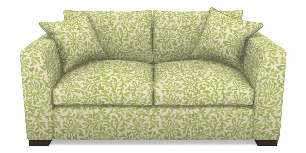 Product photograph of Wadenhoe Bespoke 2 5 Seater Sofas In V A Brompton Collection - Floral Scroll - Lime from Sofas and Stuff Limited