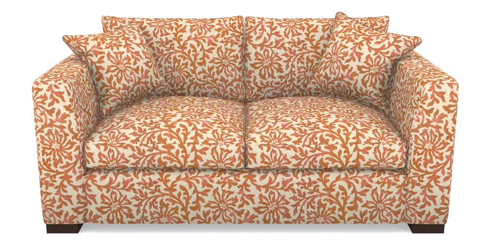 Product photograph of Wadenhoe Bespoke 2 5 Seater Sofas In V A Brompton Collection - Floral Scroll - Terracotta from Sofas and Stuff Limited