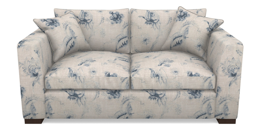 Product photograph of Wadenhoe Bespoke 2 5 Seater Sofas In Floral Linen - Lela Mystery Indigo from Sofas and Stuff Limited