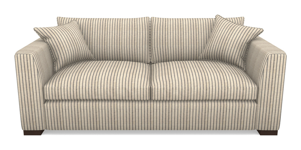 Product photograph of Wadenhoe Bespoke 4 Seater Sofas In Cloth 18 - Stripe Ticking - Cloth 18 Stripe Ticking Bible Black from Sofas and Stuff Limited