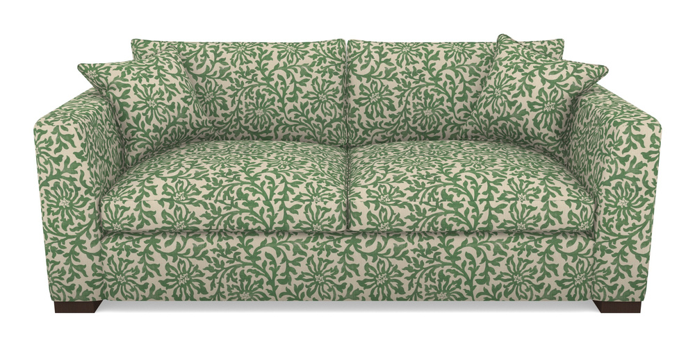 Product photograph of Wadenhoe Bespoke 4 Seater Sofas In V A Brompton Collection - Floral Scroll - Basil from Sofas and Stuff Limited