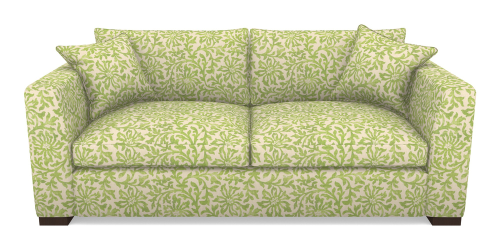 Product photograph of Wadenhoe Bespoke 4 Seater Sofas In V A Brompton Collection - Floral Scroll - Lime from Sofas and Stuff Limited