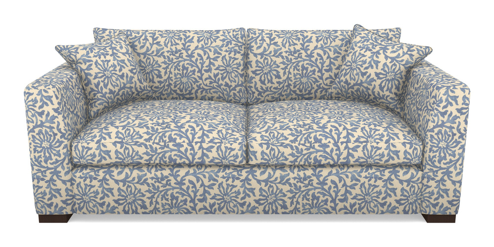 Product photograph of Wadenhoe Bespoke 4 Seater Sofas In V A Brompton Collection - Floral Scroll - Morning Blue from Sofas and Stuff Limited