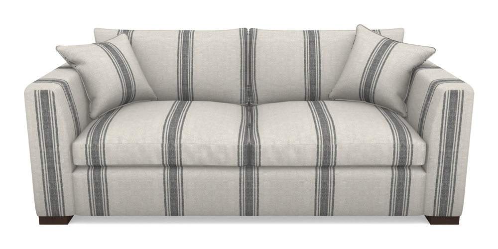 Product photograph of Wadenhoe Bespoke 4 Seater Sofas In Flemish Stripe Linen - Black from Sofas and Stuff Limited