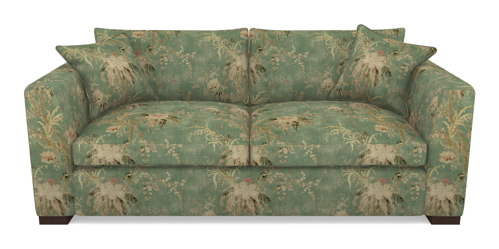 Product photograph of Wadenhoe Bespoke 4 Seater Sofas In Floral Linen - Zefferino Emerald from Sofas and Stuff Limited