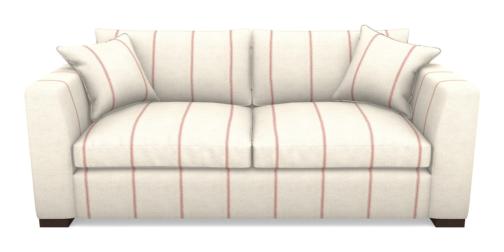 Product photograph of Wadenhoe Bespoke 4 Seater Sofas In Grain Sack Stripe Linen - Red from Sofas and Stuff Limited