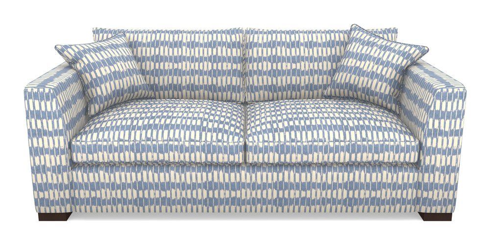 Product photograph of Wadenhoe Bespoke 4 Seater Sofas In V A Brompton Collection - Ikat - Morning Blue from Sofas and Stuff Limited