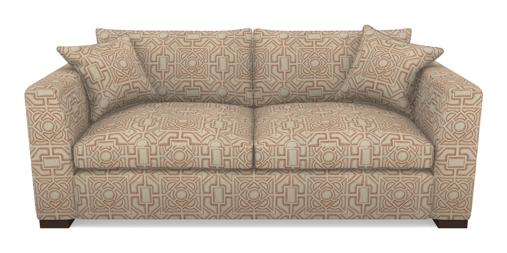 Product photograph of Wadenhoe Bespoke 4 Seater Sofas In Rhs Collection - Large Knot Garden Linen - Terracotta from Sofas and Stuff Limited