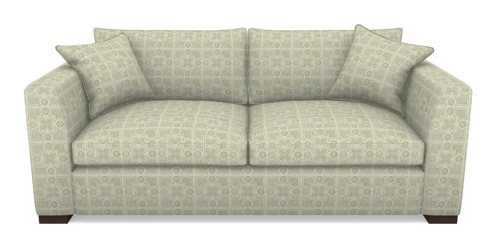 Product photograph of Wadenhoe Bespoke 4 Seater Sofas In Rhs Collection - Small Knot Garden Cotton Weave - Green from Sofas and Stuff Limited