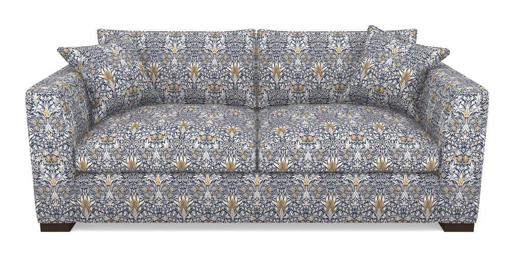 Product photograph of Wadenhoe Bespoke 4 Seater Sofas In William Morris Collection - Snakeshead - William Morris Collection - Snakehead Indigo Hemp from Sofas and Stuff Limited