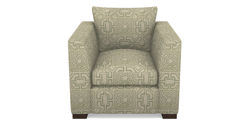 Product photograph of Wadenhoe Bespoke Chairs In Rhs Collection - Large Knot Garden Linen - Green from Sofas and Stuff Limited