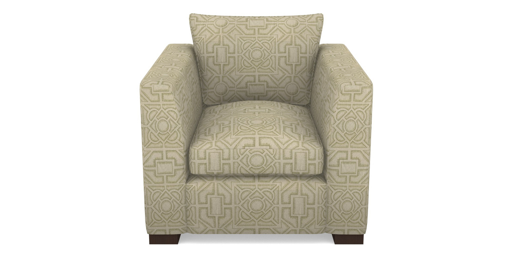 Product photograph of Wadenhoe Bespoke Chairs In Rhs Collection - Large Knot Garden Linen - Olive from Sofas and Stuff Limited