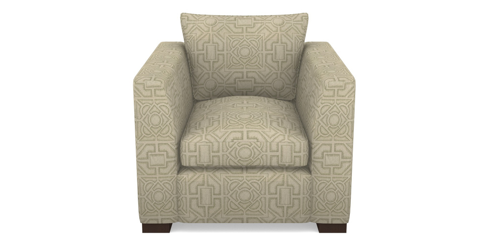 Product photograph of Wadenhoe Bespoke Chairs In Rhs Collection - Large Knot Garden Linen - Pistachio from Sofas and Stuff Limited
