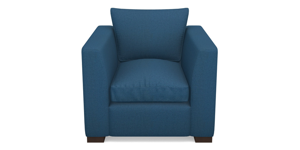 Product photograph of Wadenhoe Bespoke Chairs In Plain Linen Cotton - Royal Navy from Sofas and Stuff Limited