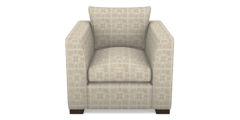 Product photograph of Wadenhoe Bespoke Chairs In Rhs Collection - Small Knot Garden Cotton Weave - Gold from Sofas and Stuff Limited