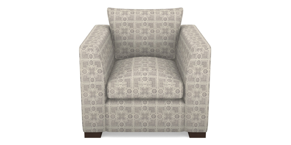 Product photograph of Wadenhoe Bespoke Chairs In Rhs Collection - Small Knot Garden Cotton Weave - Grey from Sofas and Stuff Limited