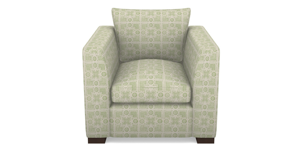 Product photograph of Wadenhoe Bespoke Chairs In Rhs Collection - Small Knot Garden Cotton Weave - Green from Sofas and Stuff Limited