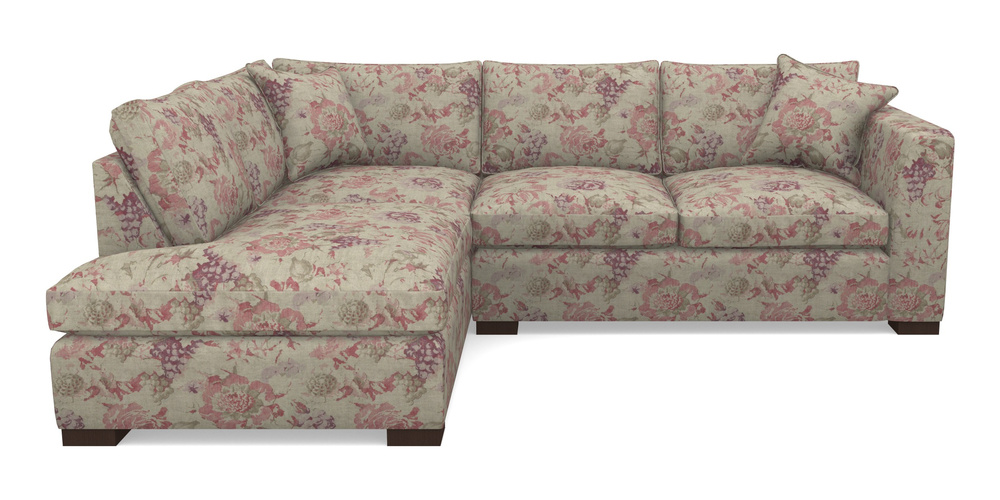 Product photograph of Wadenhoe Corner Unit Rhf In Floral Linen - Faith Rose Quartz from Sofas and Stuff Limited