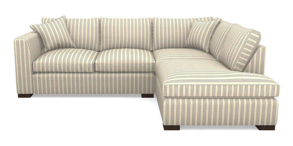 Product photograph of Wadenhoe Corner Unit Lhf In Cloth 22 - Racing Stripes Ayr - Charcoal from Sofas and Stuff Limited