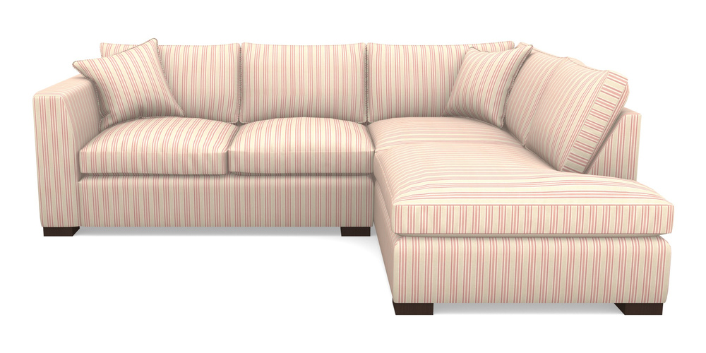 Product photograph of Wadenhoe Corner Unit Lhf In Cloth 22 - Racing Stripes Ayr - Cherry from Sofas and Stuff Limited