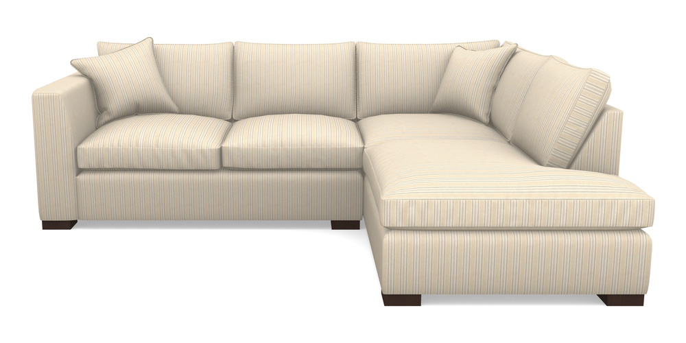 Product photograph of Wadenhoe Corner Unit Lhf In Cloth 22 - Racing Stripes Ayr - Dove from Sofas and Stuff Limited