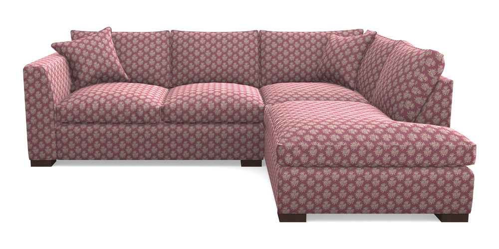 Product photograph of Wadenhoe Corner Unit Lhf In Cloth 21 - Coral 1 - Cassis from Sofas and Stuff Limited