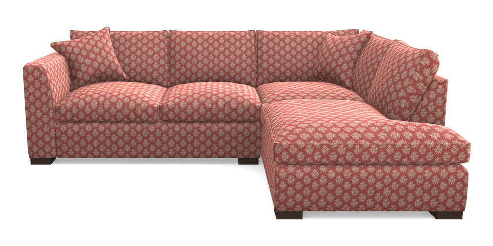 Product photograph of Wadenhoe Corner Unit Lhf In Cloth 21 - Coral 1 - Ginger Snap from Sofas and Stuff Limited