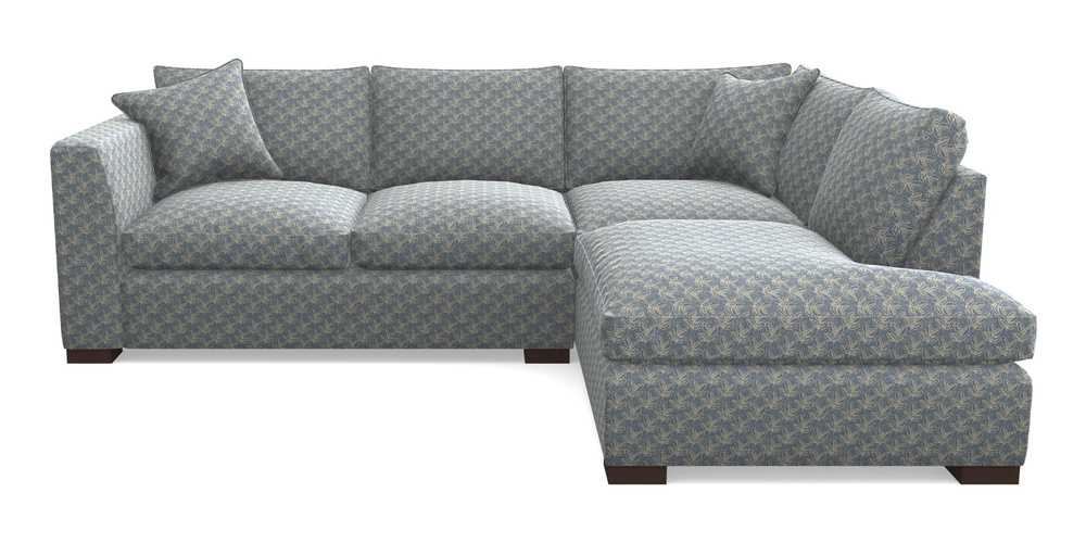 Product photograph of Wadenhoe Corner Unit Lhf In Cloth 21 - Decorative Leaf - Bilberry from Sofas and Stuff Limited