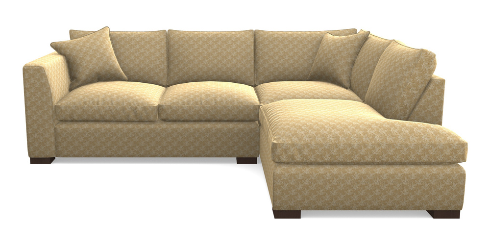 Product photograph of Wadenhoe Corner Unit Lhf In Cloth 21 - Decorative Leaf - Quince from Sofas and Stuff Limited