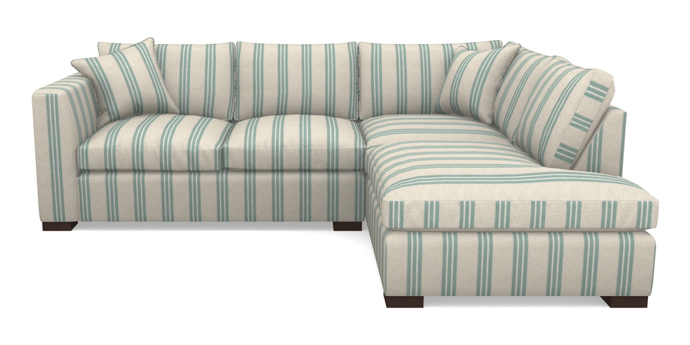 Product photograph of Wadenhoe Corner Unit Lhf In Cloth 18 Stripes - Bengal - Basil from Sofas and Stuff Limited