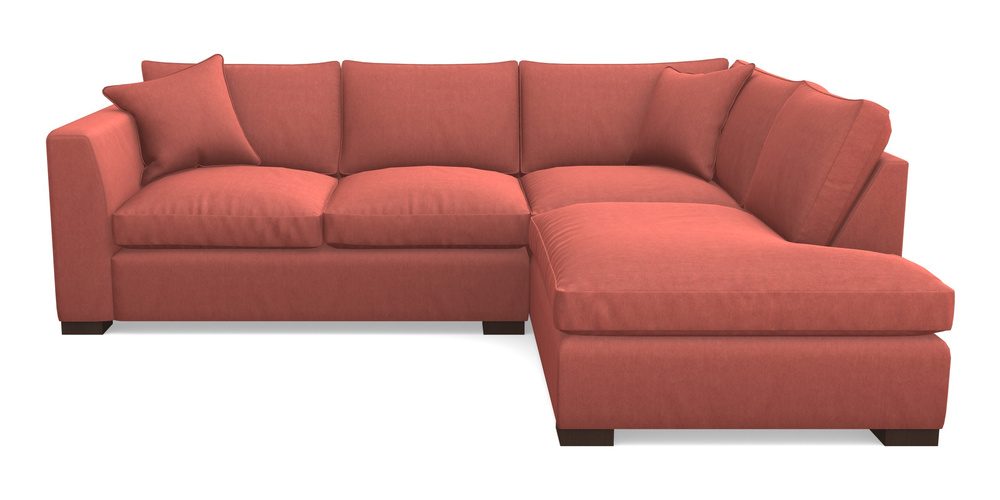 Product photograph of Wadenhoe Corner Unit Lhf In Clever Tough And Eco Velvet - Damson from Sofas and Stuff Limited