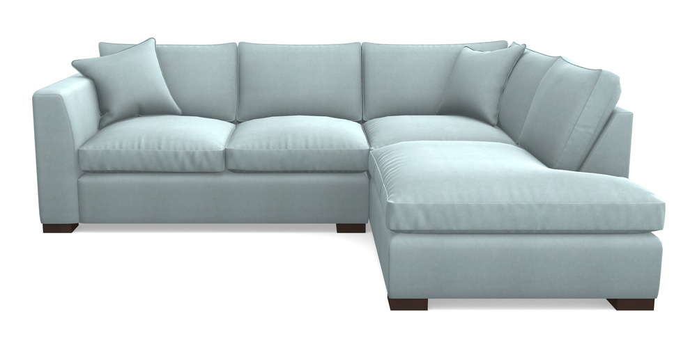 Product photograph of Wadenhoe Corner Unit Lhf In Clever Tough And Eco Velvet - Mineral from Sofas and Stuff Limited