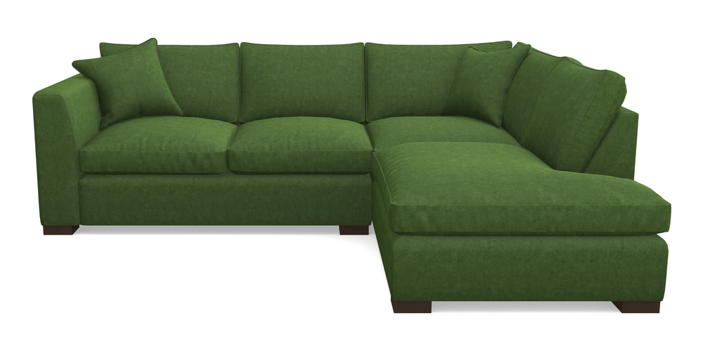 Product photograph of Wadenhoe Corner Unit Lhf In Clever Tough And Eco Velvet - Shamrock from Sofas and Stuff Limited