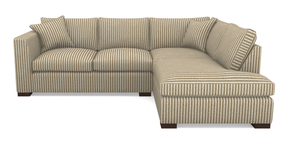 Product photograph of Wadenhoe Corner Unit Lhf In Cloth 22 - Pinstripe - Fallen Leaf from Sofas and Stuff Limited