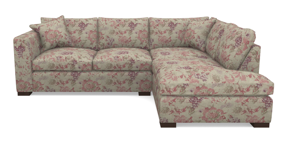 Product photograph of Wadenhoe Corner Unit Lhf In Floral Linen - Faith Rose Quartz from Sofas and Stuff Limited