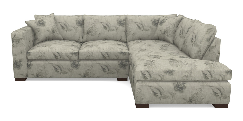 Product photograph of Wadenhoe Corner Unit Lhf In Floral Linen - Lela Mystery Oat Sepia from Sofas and Stuff Limited