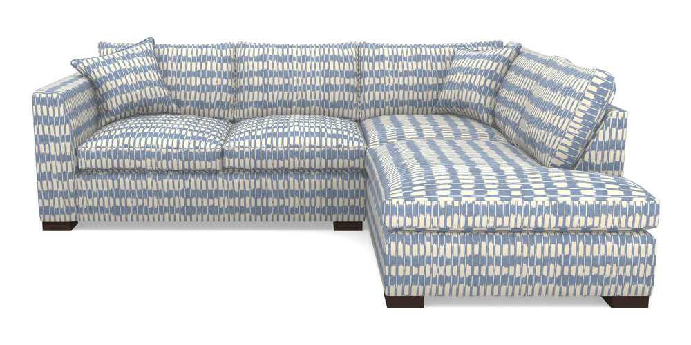 Product photograph of Wadenhoe Corner Unit Lhf In V A Brompton Collection - Ikat - Morning Blue from Sofas and Stuff Limited