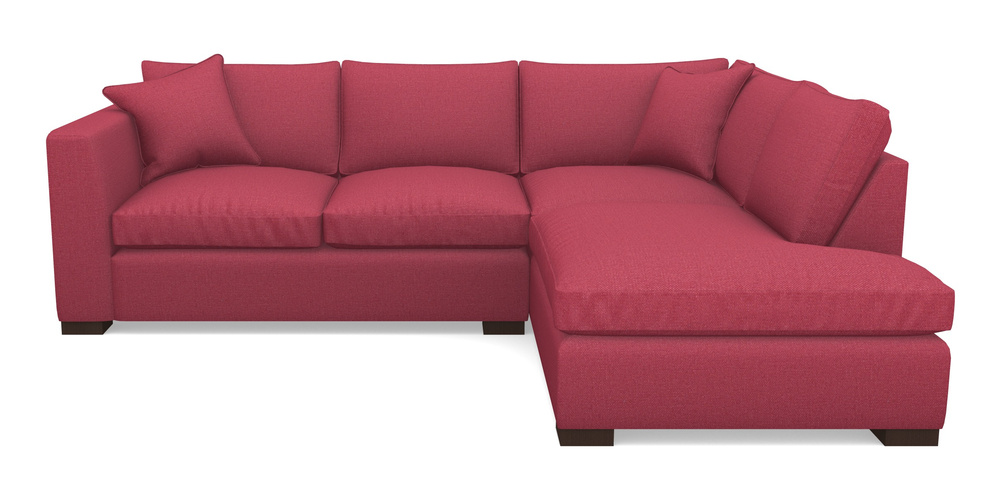 Product photograph of Wadenhoe Corner Unit Lhf In Plain Linen Cotton - Raspberry Jam from Sofas and Stuff Limited