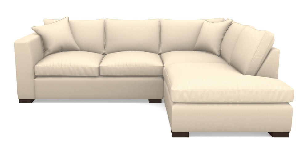 Product photograph of Wadenhoe Corner Unit Lhf In Plain Linen Cotton - Rice Pudding from Sofas and Stuff Limited