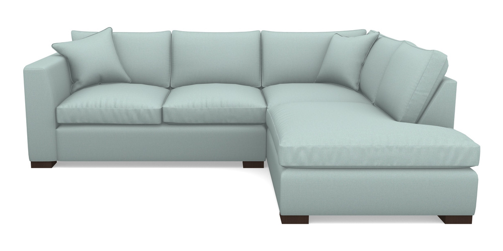 Product photograph of Wadenhoe Corner Unit Lhf In Plain Linen Cotton - Robins Egg from Sofas and Stuff Limited