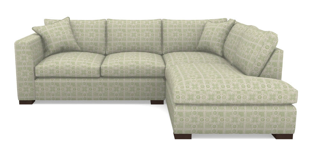 Product photograph of Wadenhoe Corner Unit Lhf In Rhs Collection - Small Knot Garden Cotton Weave - Green from Sofas and Stuff Limited