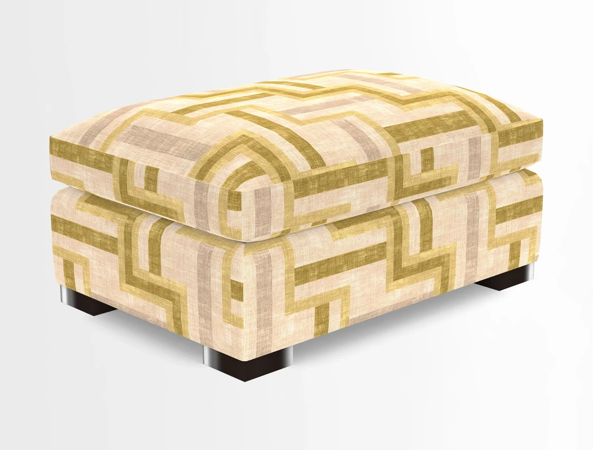 Wadenhoe Storage Footstool in Two Tone Plain Biscuit