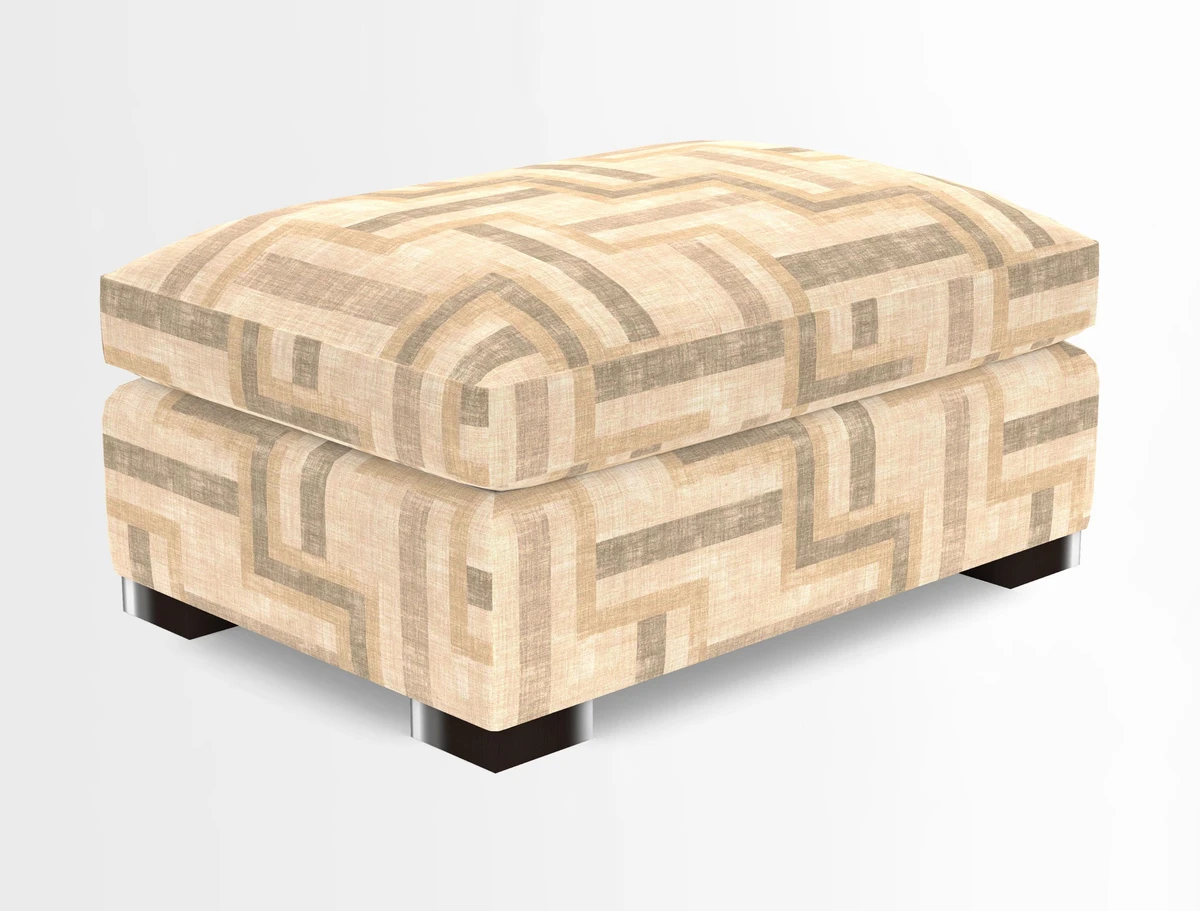 Wadenhoe Storage Footstool in Two Tone Plain Biscuit