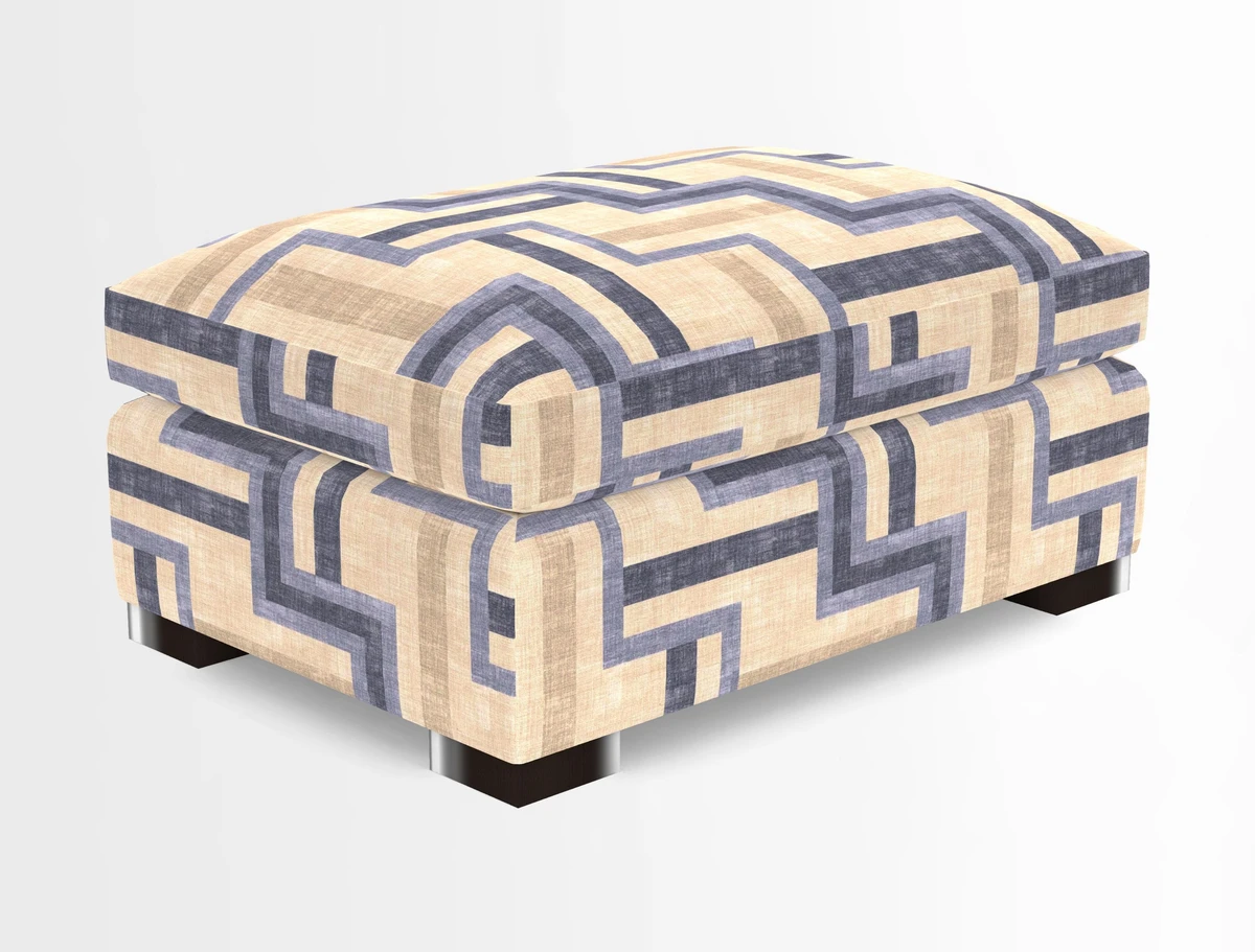 Wadenhoe Storage Footstool in Two Tone Plain Biscuit