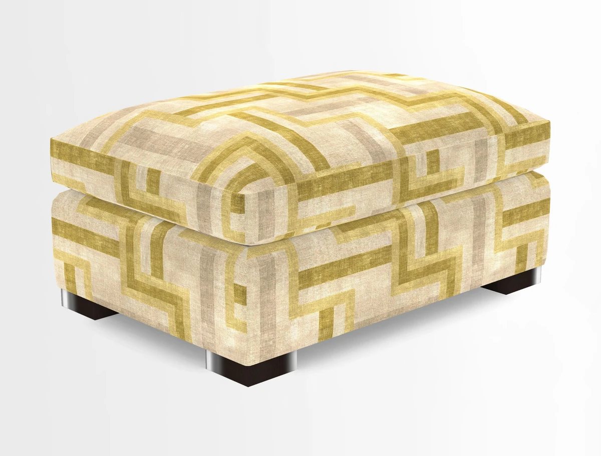 Wadenhoe Storage Footstool in Two Tone Plain Biscuit