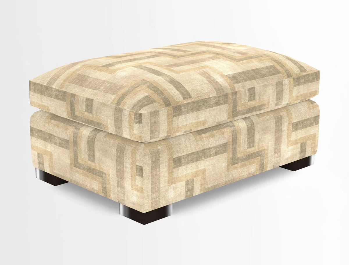 Wadenhoe Storage Footstool in Two Tone Plain Biscuit